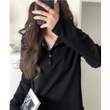 ブラック | シンプルだからこそ、こだわりたい。シルケット加工ドット釦ヘンリーTシャツ（長袖） | Classical Elf 