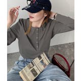 チャコール | シンプルだからこそ、こだわりたい。シルケット加工ドット釦ヘンリーTシャツ（長袖） | Classical Elf 