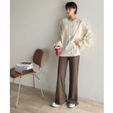 ゆるっとラクして、美脚見え♪ランダムリブ 裾メロウ ストレート イージーパンツ | Classical Elf  | 詳細画像34 