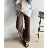 ゆるっとラクして、美脚見え♪ランダムリブ 裾メロウ ストレート イージーパンツ | Classical Elf  | 詳細画像40 