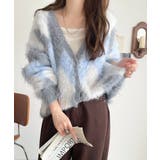 羽織るだけで旬顔＆スタイルアップを叶える◎長起毛アーガイルカーディガン | Classical Elf  | 詳細画像7 