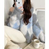 羽織るだけで旬顔＆スタイルアップを叶える◎長起毛アーガイルカーディガン | Classical Elf  | 詳細画像8 