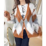 羽織るだけで旬顔＆スタイルアップを叶える◎長起毛アーガイルカーディガン | Classical Elf  | 詳細画像25 