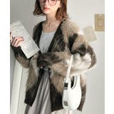 ブラウン | 羽織るだけで旬顔＆スタイルアップを叶える◎長起毛アーガイルカーディガン | Classical Elf 