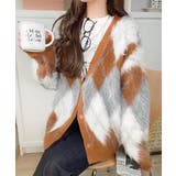 羽織るだけで旬顔＆スタイルアップを叶える◎長起毛アーガイルカーディガン | Classical Elf  | 詳細画像26 