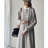 大人リラクシーで抜け感を。胸刺繍配色デザインヘンリーネックロングワンピース | Classical Elf  | 詳細画像7 