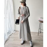 大人リラクシーで抜け感を。胸刺繍配色デザインヘンリーネックロングワンピース | Classical Elf  | 詳細画像8 