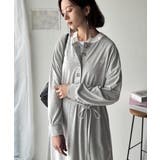 大人リラクシーで抜け感を。胸刺繍配色デザインヘンリーネックロングワンピース | Classical Elf  | 詳細画像13 