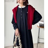 大人リラクシーで抜け感を。胸刺繍配色デザインヘンリーネックロングワンピース | Classical Elf  | 詳細画像16 