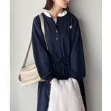 大人リラクシーで抜け感を。胸刺繍配色デザインヘンリーネックロングワンピース | Classical Elf  | 詳細画像18 