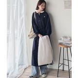 大人リラクシーで抜け感を。胸刺繍配色デザインヘンリーネックロングワンピース | Classical Elf  | 詳細画像19 