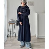 大人リラクシーで抜け感を。胸刺繍配色デザインヘンリーネックロングワンピース | Classical Elf  | 詳細画像23 