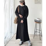 大人リラクシーで抜け感を。胸刺繍配色デザインヘンリーネックロングワンピース | Classical Elf  | 詳細画像6 