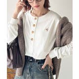 着回し力抜群♪リラックスシルエットで程よい抜け感◎胸刺繍ヘンリーネックトップス | Classical Elf  | 詳細画像5 