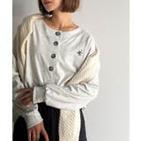 オートミール | 着回し力抜群♪リラックスシルエットで程よい抜け感◎胸刺繍ヘンリーネックトップス | Classical Elf 