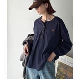 着回し力抜群♪リラックスシルエットで程よい抜け感◎胸刺繍ヘンリーネックトップス | Classical Elf  | 詳細画像36 