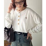 着回し力抜群♪リラックスシルエットで程よい抜け感◎胸刺繍ヘンリーネックトップス | Classical Elf  | 詳細画像1 