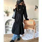 一枚でコーディネートが完成する優秀アイテム◎胸刺繍ドロスト裏起毛ドッキングワンピ… | Classical Elf  | 詳細画像7 