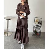 一枚でコーディネートが完成する優秀アイテム◎胸刺繍ドロスト裏起毛ドッキングワンピ… | Classical Elf  | 詳細画像12 