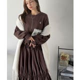 一枚でコーディネートが完成する優秀アイテム◎胸刺繍ドロスト裏起毛ドッキングワンピ… | Classical Elf  | 詳細画像13 