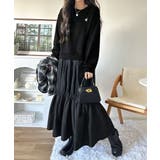 一枚でコーディネートが完成する優秀アイテム◎胸刺繍ドロスト裏起毛ドッキングワンピ… | Classical Elf  | 詳細画像1 