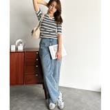 美デコルテを演出♪リブニットカーヴィーネックトップス（半袖） | Classical Elf  | 詳細画像30 