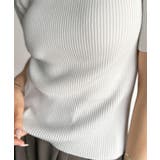 美デコルテを演出♪リブニットカーヴィーネックトップス（半袖） | Classical Elf  | 詳細画像33 