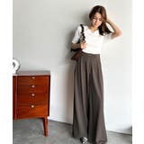 美デコルテを演出♪リブニットカーヴィーネックトップス（半袖） | Classical Elf  | 詳細画像3 