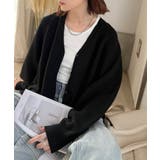 シルエット自在でお洒落も叶う。裾ドロストVネックニットカーディガン（長袖） | Classical Elf  | 詳細画像6 