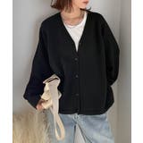 シルエット自在でお洒落も叶う。裾ドロストVネックニットカーディガン（長袖） | Classical Elf  | 詳細画像8 