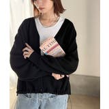 シルエット自在でお洒落も叶う。裾ドロストVネックニットカーディガン（長袖） | Classical Elf  | 詳細画像9 