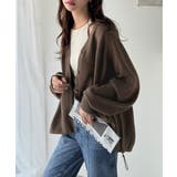 シルエット自在でお洒落も叶う。裾ドロストVネックニットカーディガン（長袖） | Classical Elf  | 詳細画像21 