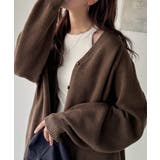 モカブラウン | シルエット自在でお洒落も叶う。裾ドロストVネックニットカーディガン（長袖） | Classical Elf 