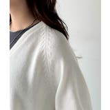 シルエット自在でお洒落も叶う。裾ドロストVネックニットカーディガン（長袖） | Classical Elf  | 詳細画像45 