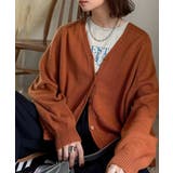 オレンジ | シルエット自在でお洒落も叶う。裾ドロストVネックニットカーディガン（長袖） | Classical Elf 