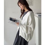 シルエット自在でお洒落も叶う。裾ドロストVネックニットカーディガン（長袖） | Classical Elf  | 詳細画像3 