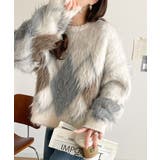 アイボリー | シンプルコーデに差をつける一着。長起毛アーガイル柄ニットプルオーバー | Classical Elf