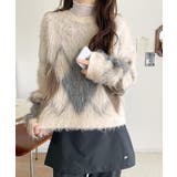 シンプルコーデに差をつける一着。長起毛アーガイル柄ニットプルオーバー | Classical Elf | 詳細画像7