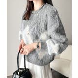 シンプルコーデに差をつける一着。長起毛アーガイル柄ニットプルオーバー | Classical Elf | 詳細画像12