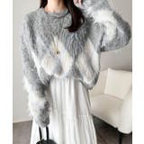 シンプルコーデに差をつける一着。長起毛アーガイル柄ニットプルオーバー | Classical Elf | 詳細画像16