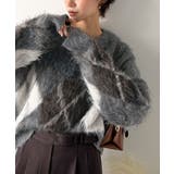 シンプルコーデに差をつける一着。長起毛アーガイル柄ニットプルオーバー | Classical Elf | 詳細画像22