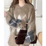 シンプルコーデに差をつける一着。長起毛アーガイル柄ニットプルオーバー | Classical Elf | 詳細画像29