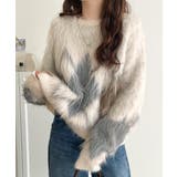 シンプルコーデに差をつける一着。長起毛アーガイル柄ニットプルオーバー | Classical Elf | 詳細画像4