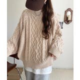 ざっくり感で一瞬でこなれ顔◎立体アラン柄ローゲージケーブルニット | Classical Elf | 詳細画像19