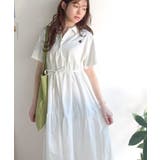 異素材ミックスが目を惹く。胸刺繍ポロ衿布帛切り替えカットティアードワンピース（半… | Classical Elf  | 詳細画像8 