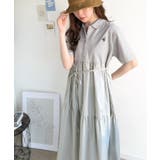 異素材ミックスが目を惹く。胸刺繍ポロ衿布帛切り替えカットティアードワンピース（半… | Classical Elf  | 詳細画像22 