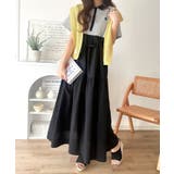 異素材ミックスが目を惹く。胸刺繍ポロ衿布帛切り替えカットティアードワンピース（半… | Classical Elf  | 詳細画像33 