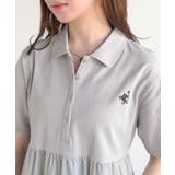 異素材ミックスが目を惹く。胸刺繍ポロ衿布帛切り替えカットティアードワンピース（半… | Classical Elf  | 詳細画像38 