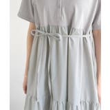 異素材ミックスが目を惹く。胸刺繍ポロ衿布帛切り替えカットティアードワンピース（半… | Classical Elf  | 詳細画像41 