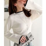 色っぽさと着回し力を兼ね備えた主役級ニット。スカラップ配色デザインニットプルオー… | Classical Elf  | 詳細画像6 